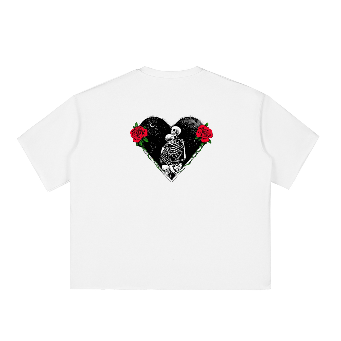 Boxy Half-Sleeve Raw-Edge T-Shirt