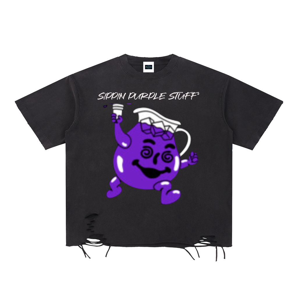 Snow Washed Raw-Hem T-Shirt