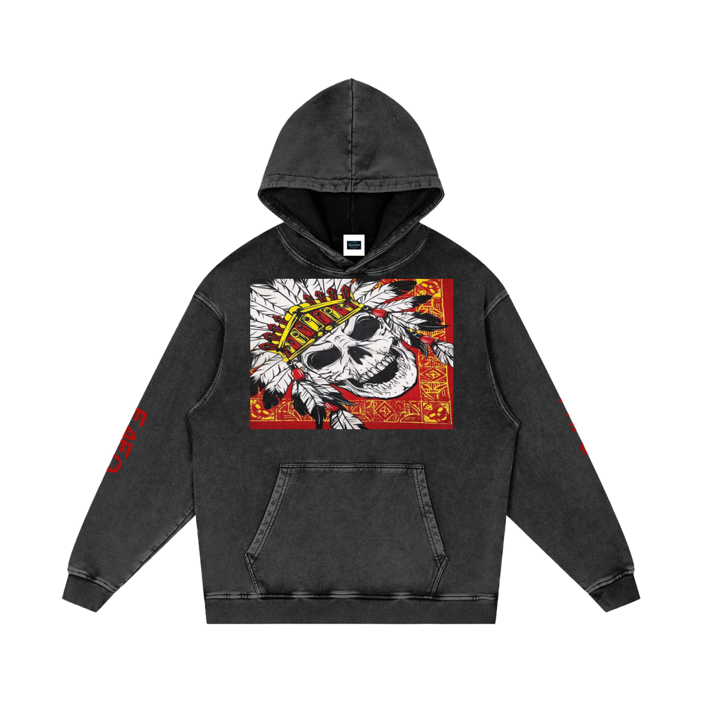 Snow Washed Loose Cotton Hoodie