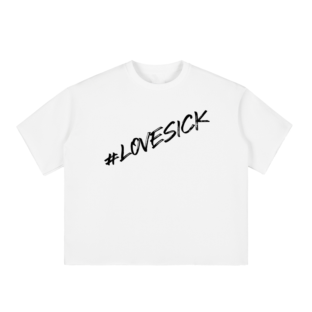 Boxy Half-Sleeve Raw-Edge T-Shirt