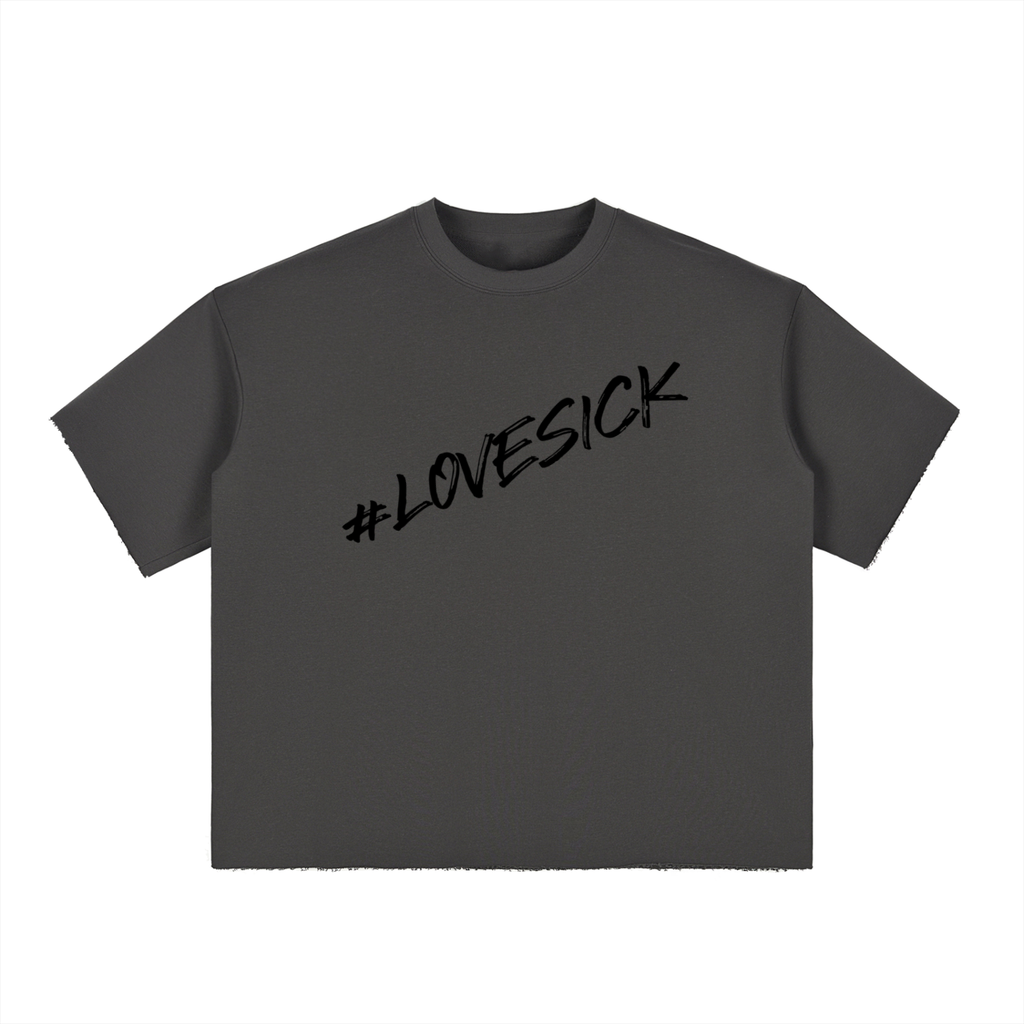 Boxy Half-Sleeve Raw-Edge T-Shirt