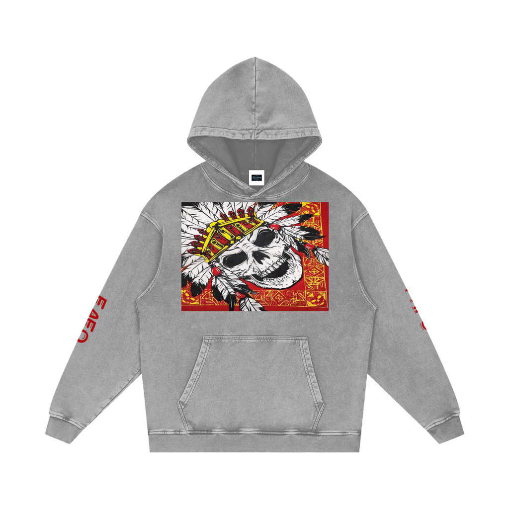 Snow Washed Loose Cotton Hoodie