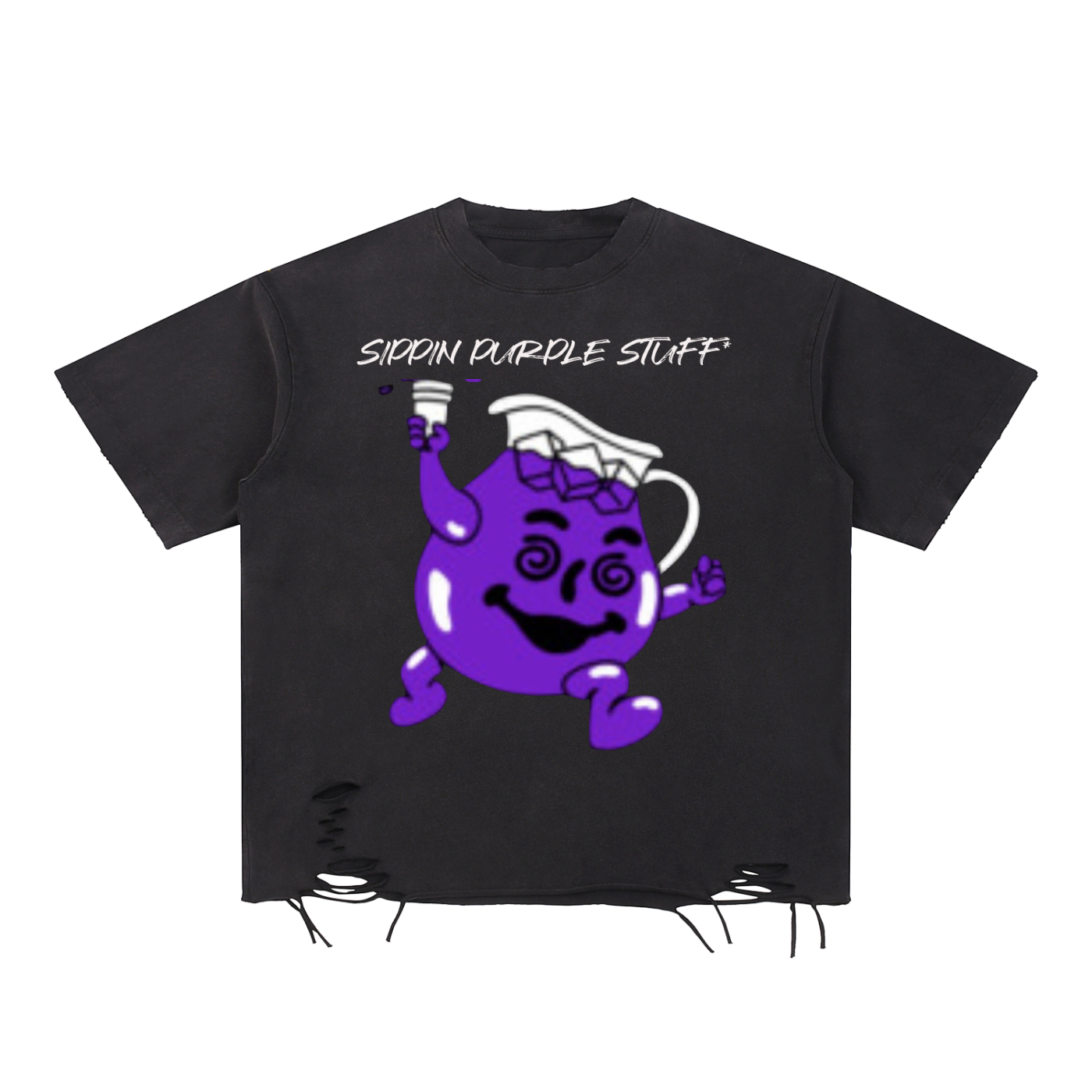 Snow Washed Raw-Hem T-Shirt